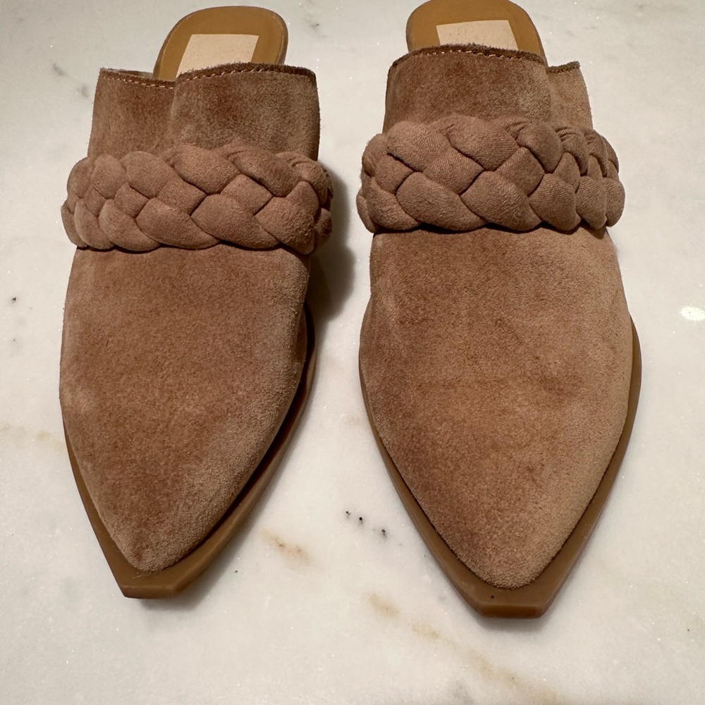 Dolce Vita Braided Brown Suede Mules